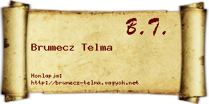 Brumecz Telma névjegykártya